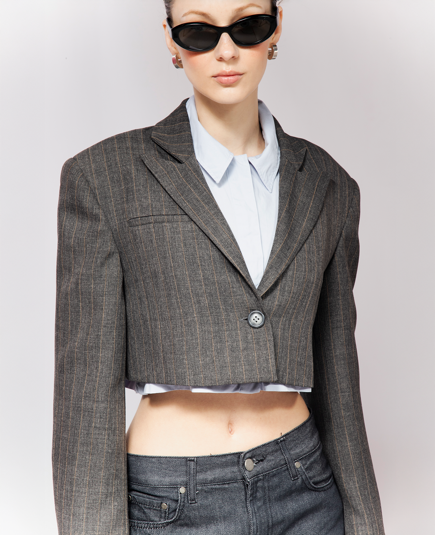 ENTREGA INMEDIATA / Crop Blazer Elise Grey