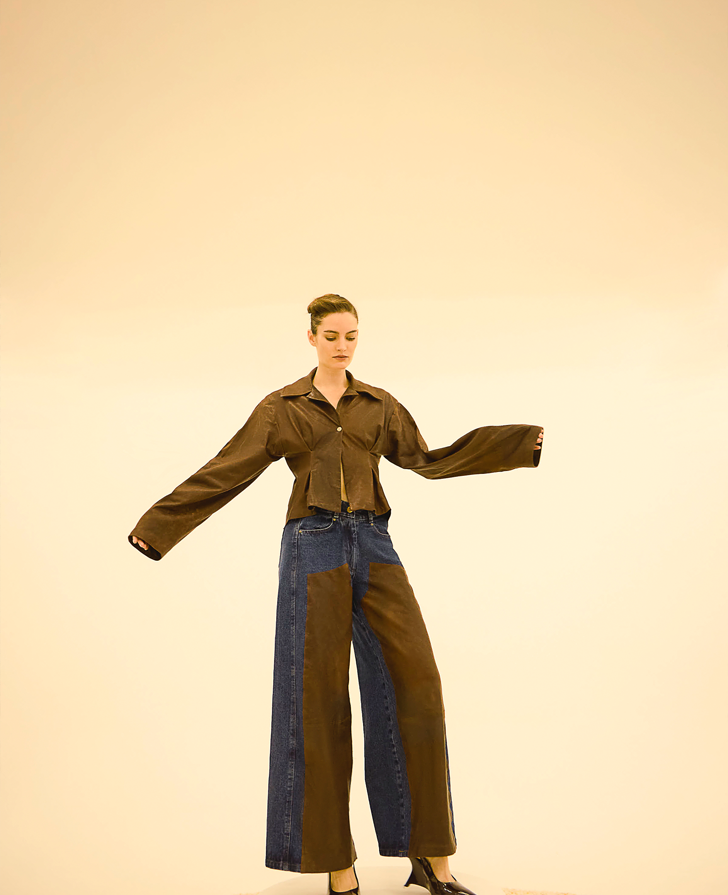 Belloto Leather Jeans - Dark Blue