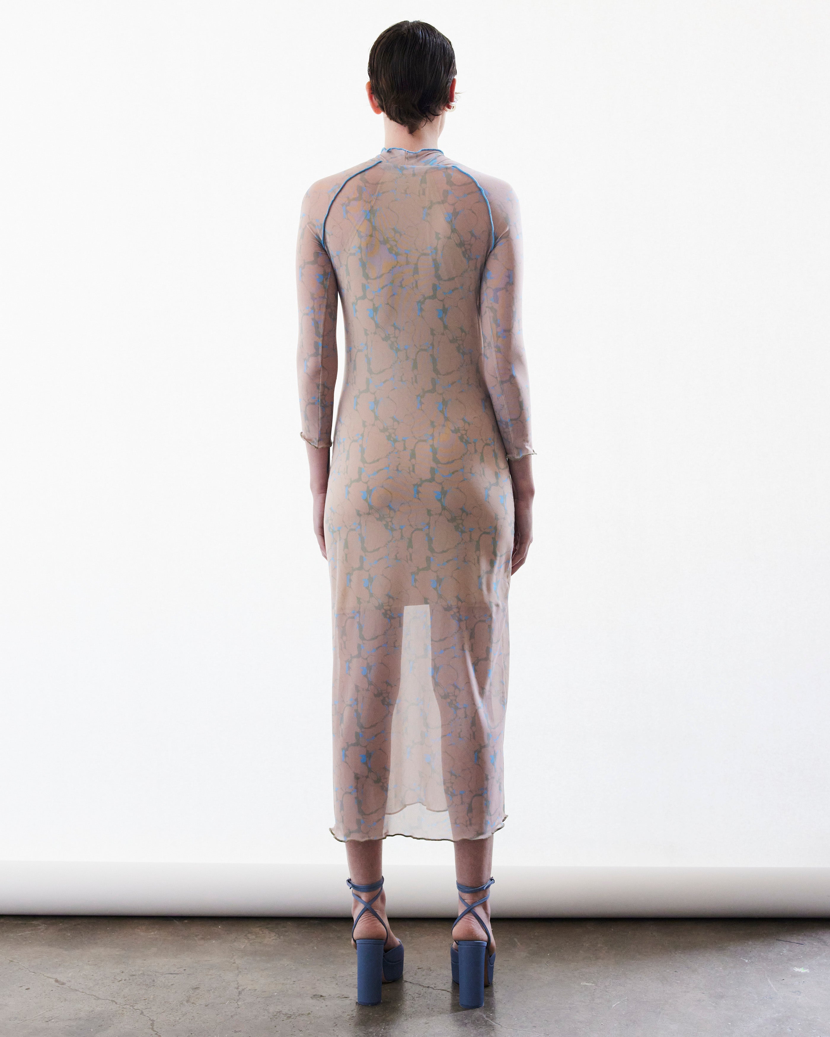 Vestido Waikato Light Blue & Light Green Print