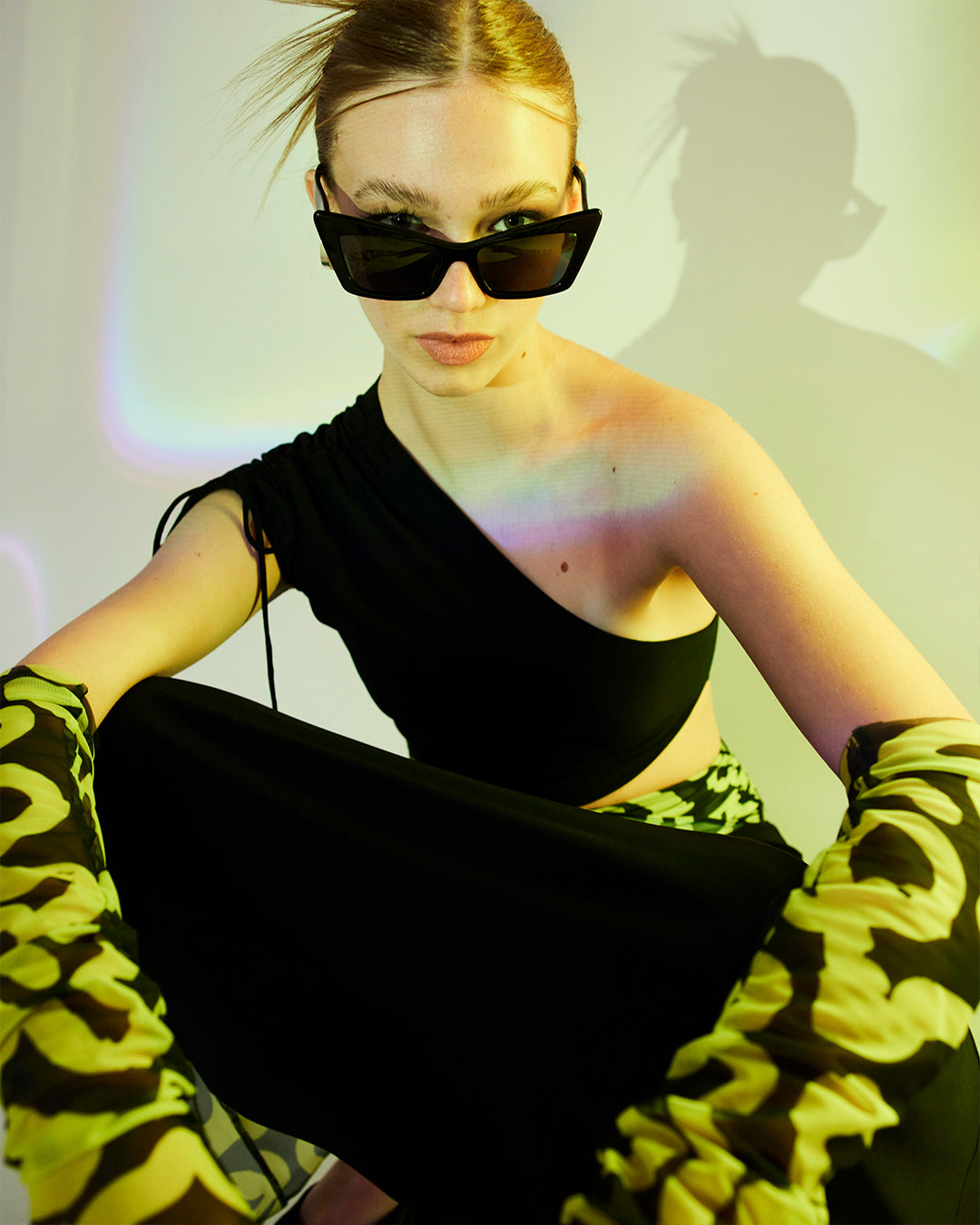 Vestido RIN Black & Yellow Print