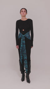 ENTREGA INMEDIATA  Vestido Rosette Piton Print Turquoise & Black