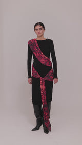 ENTREGA INMEDIATA Vestido AGATHA / Dalmata Print Burgundy & Black